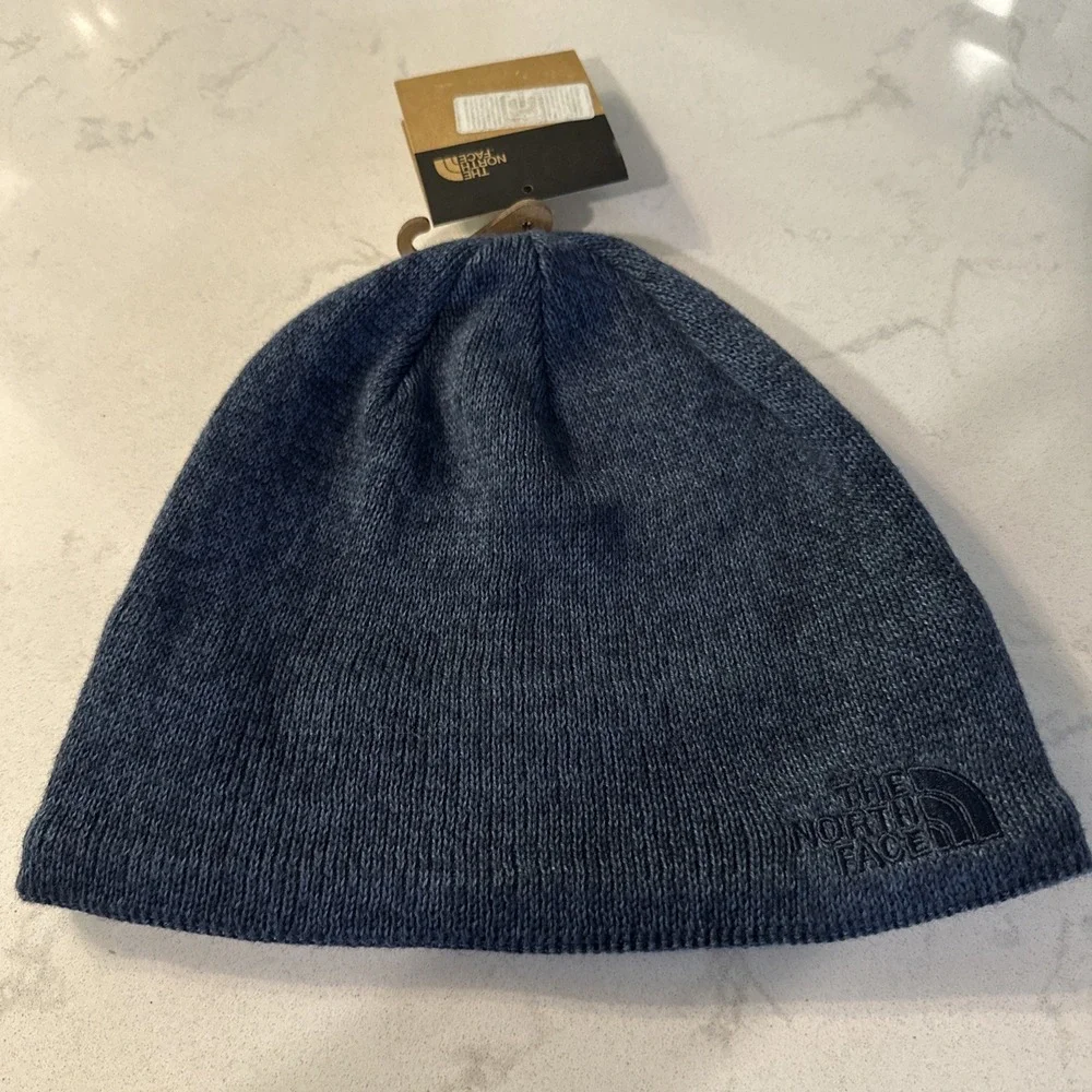 The North Face NWT Adult Jim Beanie Wool Blend One Size Shady Blue Heather